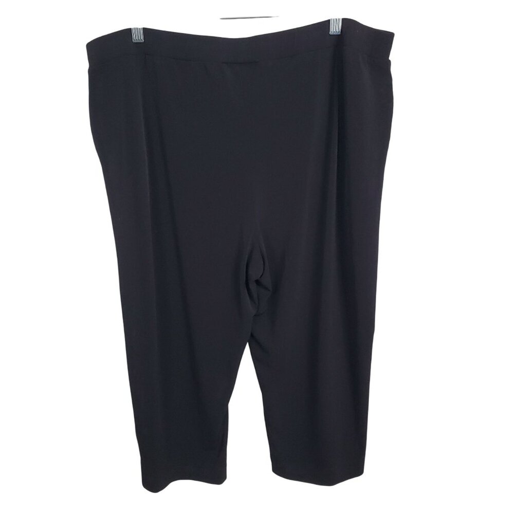 Susan Graver Sz XL Pants Pull On Cropped Liquid Knit Pockets Stretch Minimalist - Picture 2 of 7